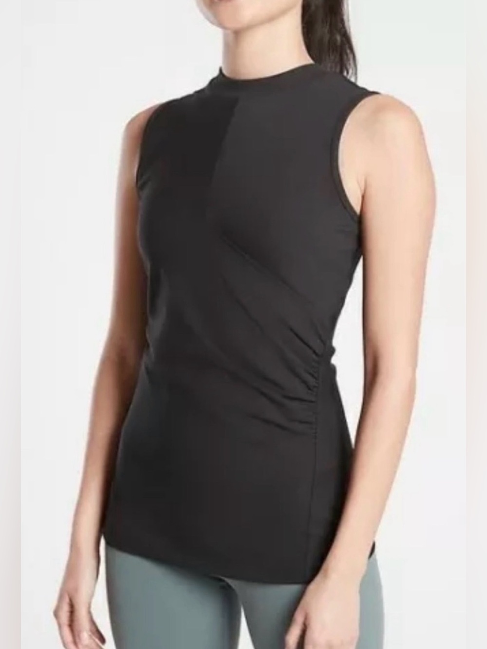 WOMENS ATHLETA BAYVIEW Black TANK Sleeveless TOP SIZE S So Flattering!!